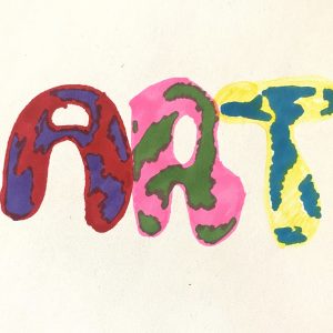 Drawing of the word art in camouflage effect