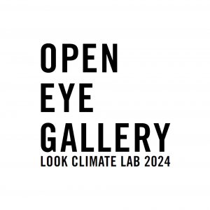 Open Eye Gallery logo, with 'LOOK CLIMATE LAB 2024' written underneath