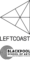 Leftcoast and Blackpool School of Arts logo. 