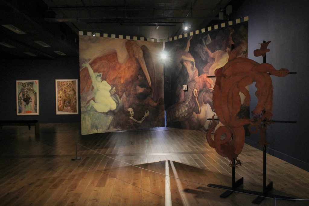 Triptych consisting of three paintings based on allegories and mythology.