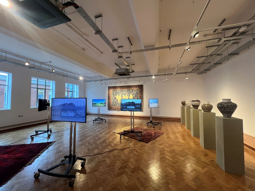 Art Exhibition with multiple installations and artworks