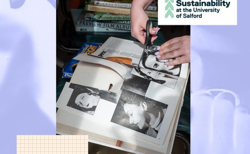 Collage workshop poster within photographs and text information